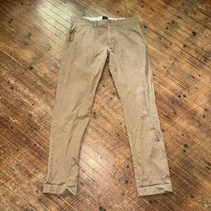 J Crew stretch tan preppy Chino 32x32 flat front slacks